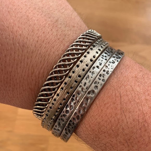 BCBGGeneration Silver Bangle Set - 4 Piece - Picture 5 of 6